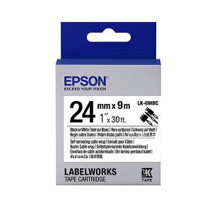 EPSON 愛普生LK-6WBC C53S656901標籤帶(線材24mm )白黑 白底黑字