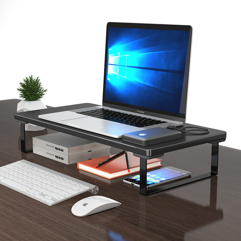 筆記本電腦增高架子辦公室臺式顯示器托架桌面墊高支架收納置物架