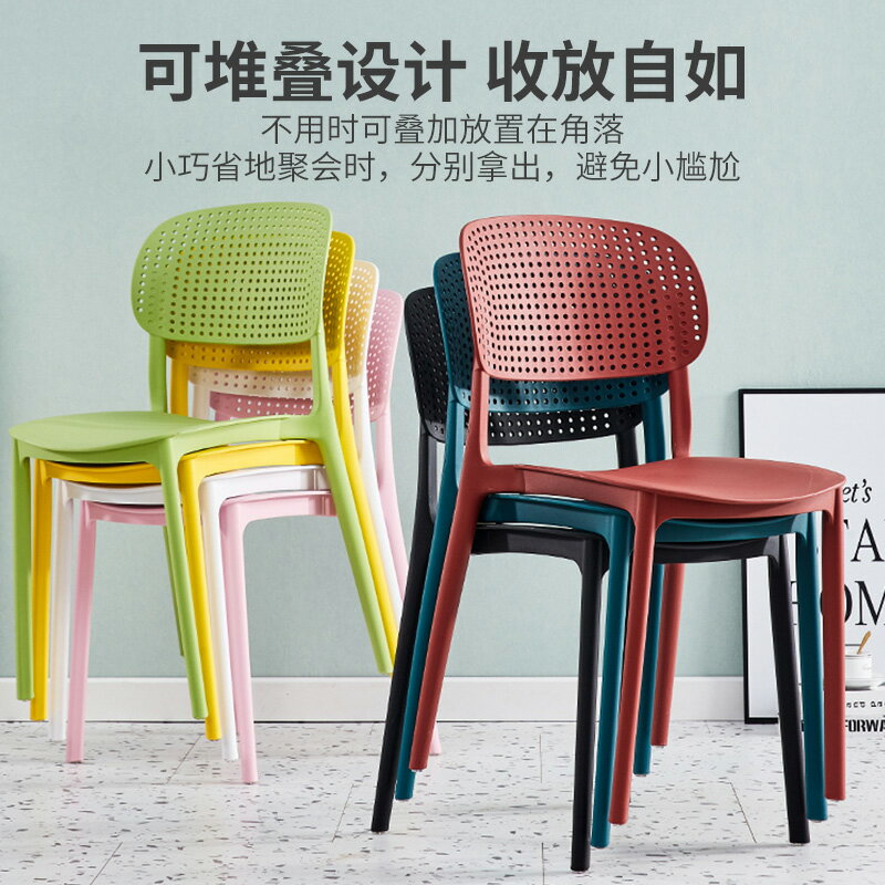 北歐塑料餐椅家用簡約凳子靠背書桌用洽談椅網紅餐廳餐桌椅子ins