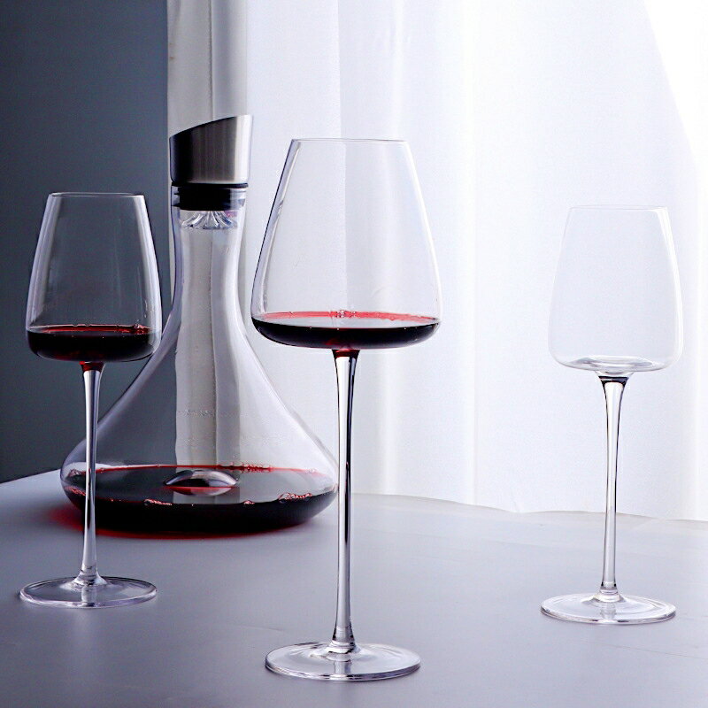 紅酒杯玻璃家用水晶高腳杯波爾多葡萄酒杯酒具勃艮第情侶法式大肚