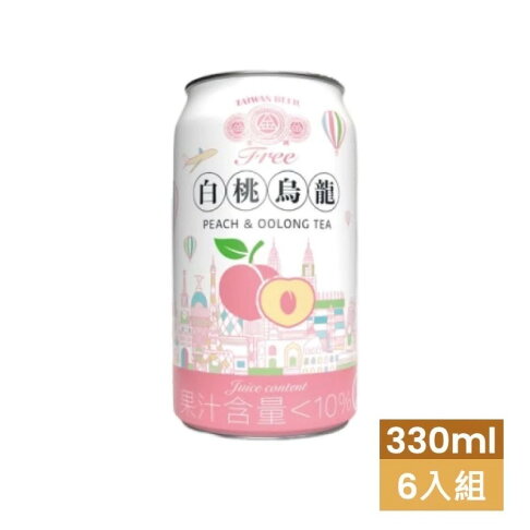 【台酒旗艦店】金牌FREE啤酒風味飲料-白桃烏龍-6入組(無酒精啤酒) 1