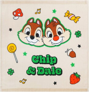 真愛日本 迪士尼 花栗鼠 奇奇蒂蒂 糖果水果 純棉大方巾 34x35cm 小毛巾 方巾 手帕