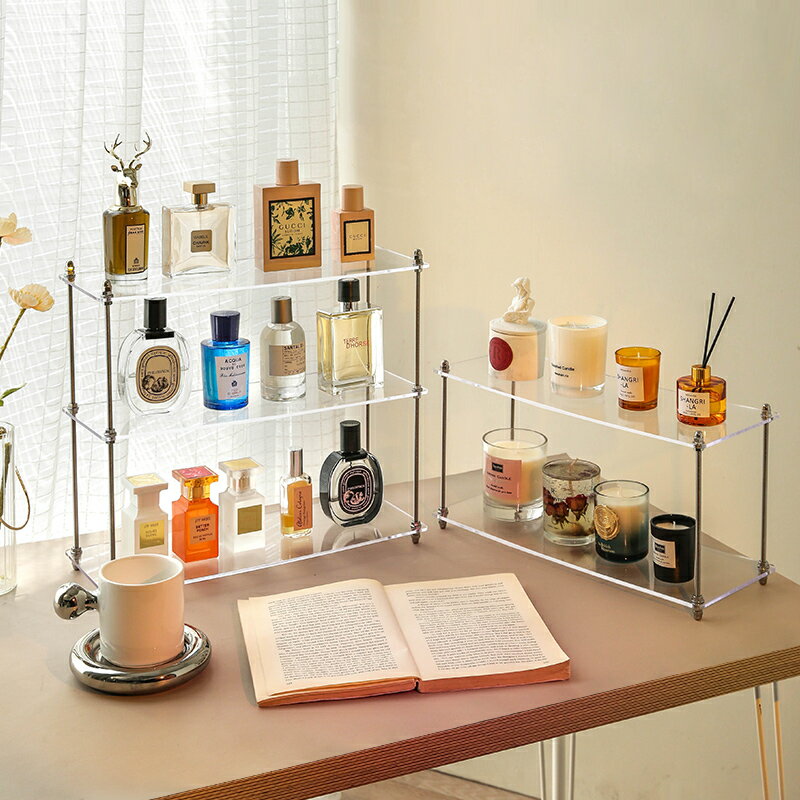 香水置物架 展示架桌面ins亞克力香水香薰香氛收納盒 多功能收納架