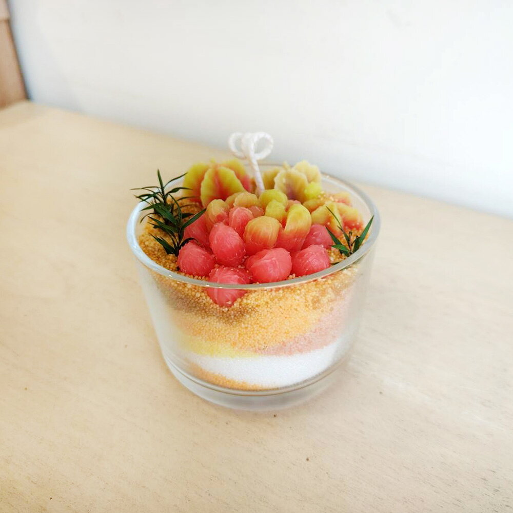 愛蜜麗香氛工作室x覓品竹北手作店-多肉植物香氛蠟燭-活力紅矮杯-英國梨小蒼蘭香氣 3