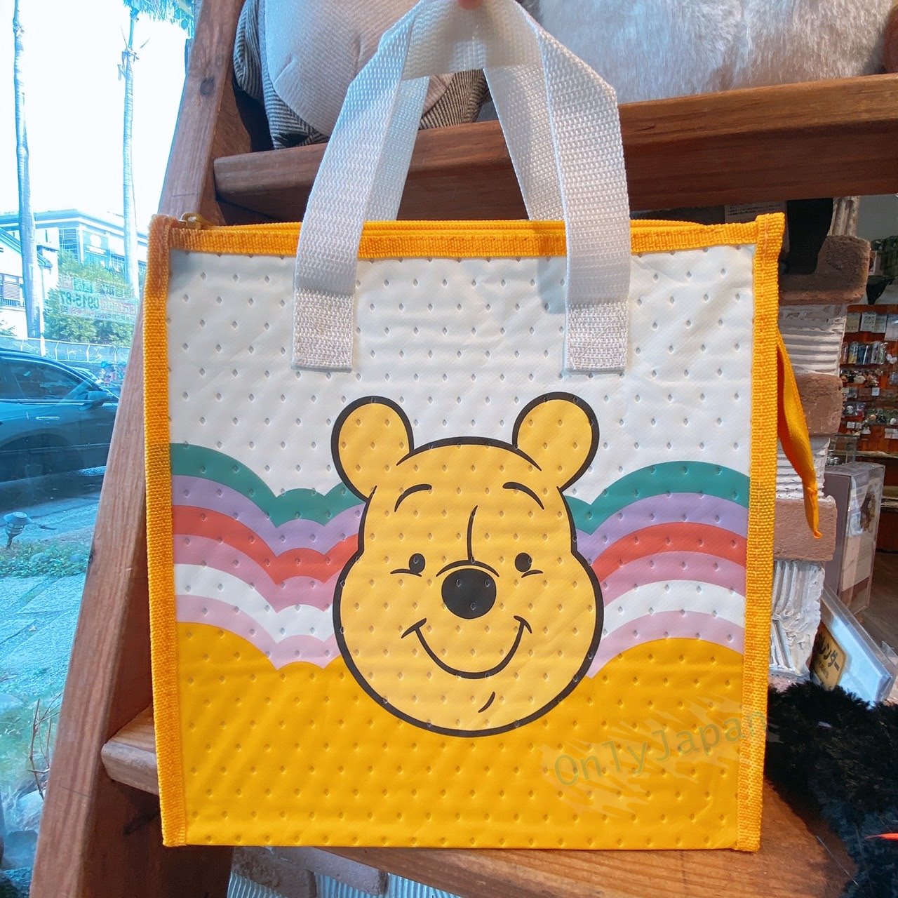 真愛日本 小熊維尼 POOH 彩色復古黃 不織布 保冷提袋 保冷袋 便當袋 手提袋 便當提袋 野餐袋 禮物