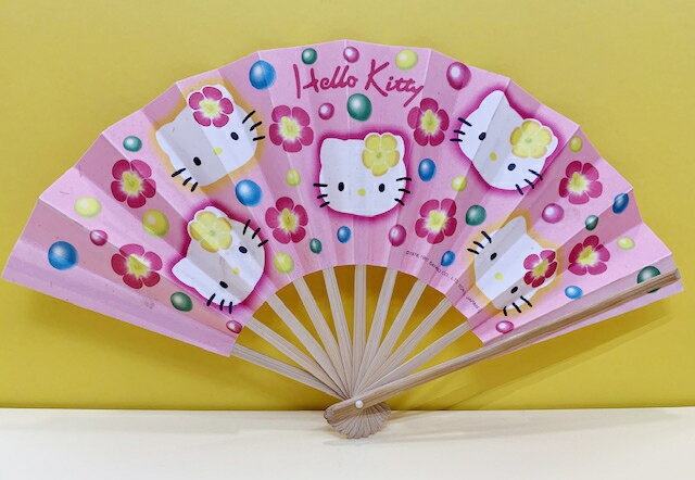 【震撼精品百貨】Hello Kitty 凱蒂貓 凱蒂貓 HELLO KITTY紙扇(可折疊)-粉#05032 震撼日式精品百貨