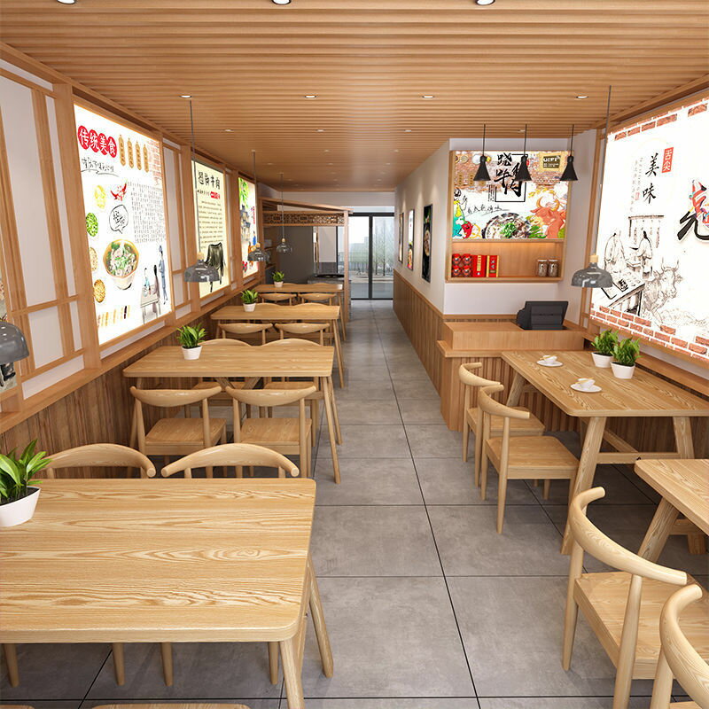 楓林宜居 餐桌家用小吃店現代簡約餐廳飯店桌椅組合北歐飯桌快餐店吃飯桌子
