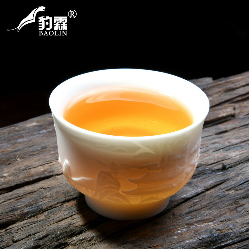 品茗茶杯陶瓷主人杯單杯心經功夫茶杯紫砂羊脂玉白瓷品茗杯個人杯