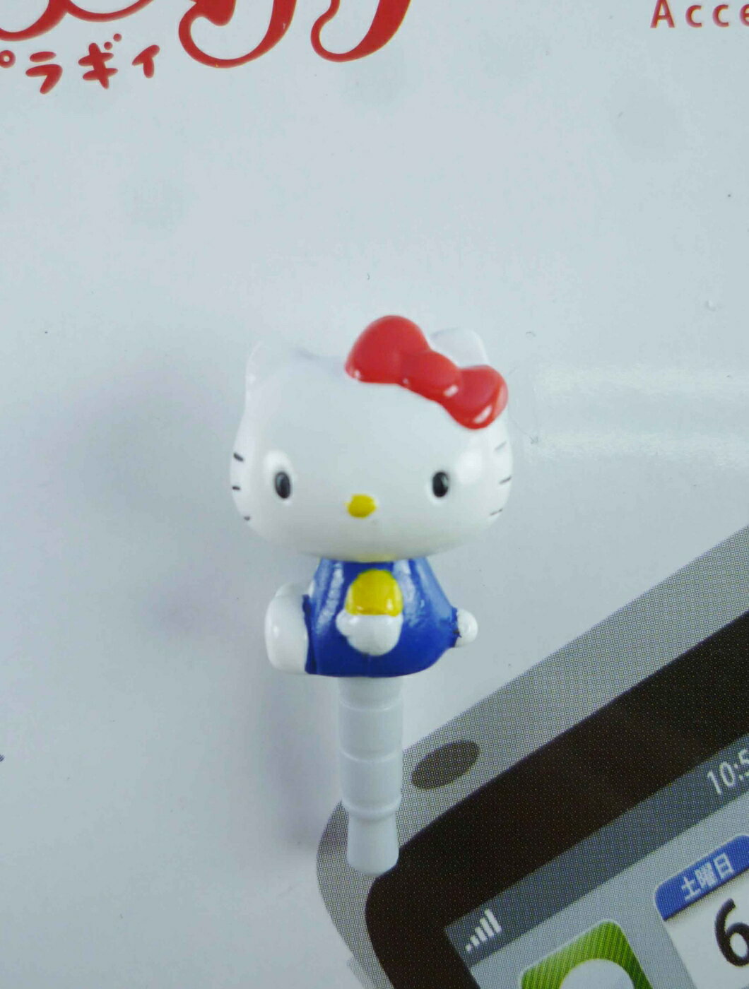 【震撼精品百貨】Hello Kitty 凱蒂貓 KITTY耳機防塵塞-藍側坐 震撼日式精品百貨