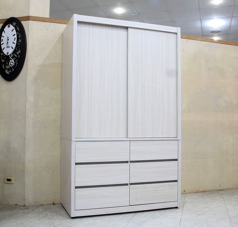 【歐風別館】米勒四尺洗白色六抽衣櫃【另有三尺~五尺】【基隆至台中免運費】