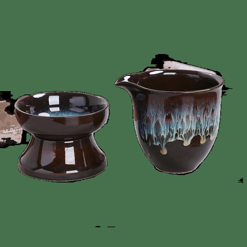 陶瓷公道杯茶漏套裝玻璃茶具分茶器一體分茶杯紫砂裝茶器公平杯
