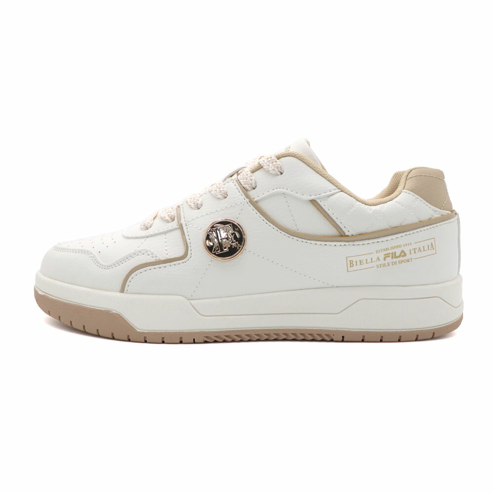 【全館滿額折】Fila Box Type 白咖 皮革 低筒 運動 休閒鞋 女款 J2682【新竹皇家5-C922Y-177】