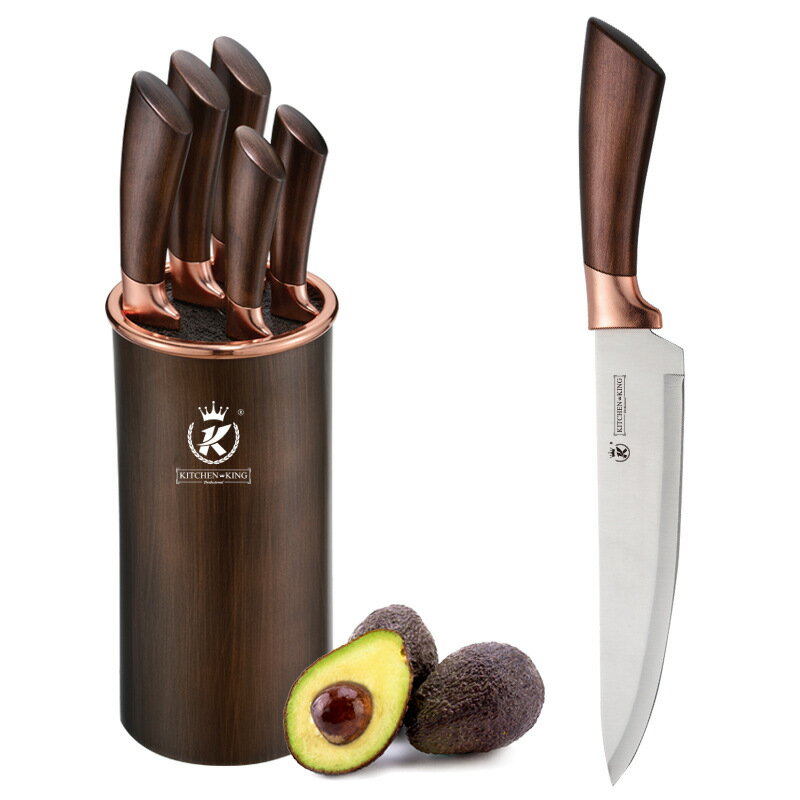 刀具套裝廚房家用不銹鋼菜刀廚師刀面包刀具6件套禮品套刀