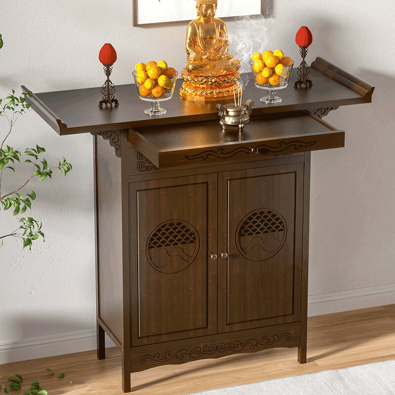 免運 開立發票 佛龕 供桌 貢桌 香案 玄關臺佛龕新中式家用貢桌立柜財神爺柜供桌佛臺香案佛像供奉臺