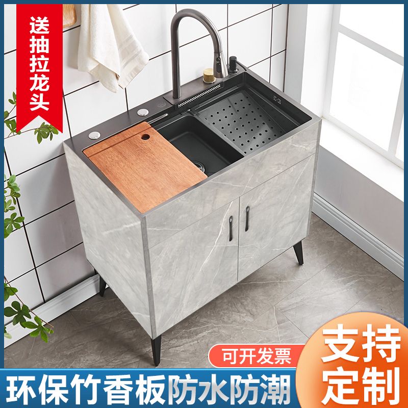 工廠直銷 免運/特惠 洗碗池 水槽 不鏽鋼洗菜盆 廚房不銹鋼洗菜盆一體櫃子洗碗池出租房家用水槽簡易菜池子帶架子特惠/開立發票 特價出 全館八折 Z1026