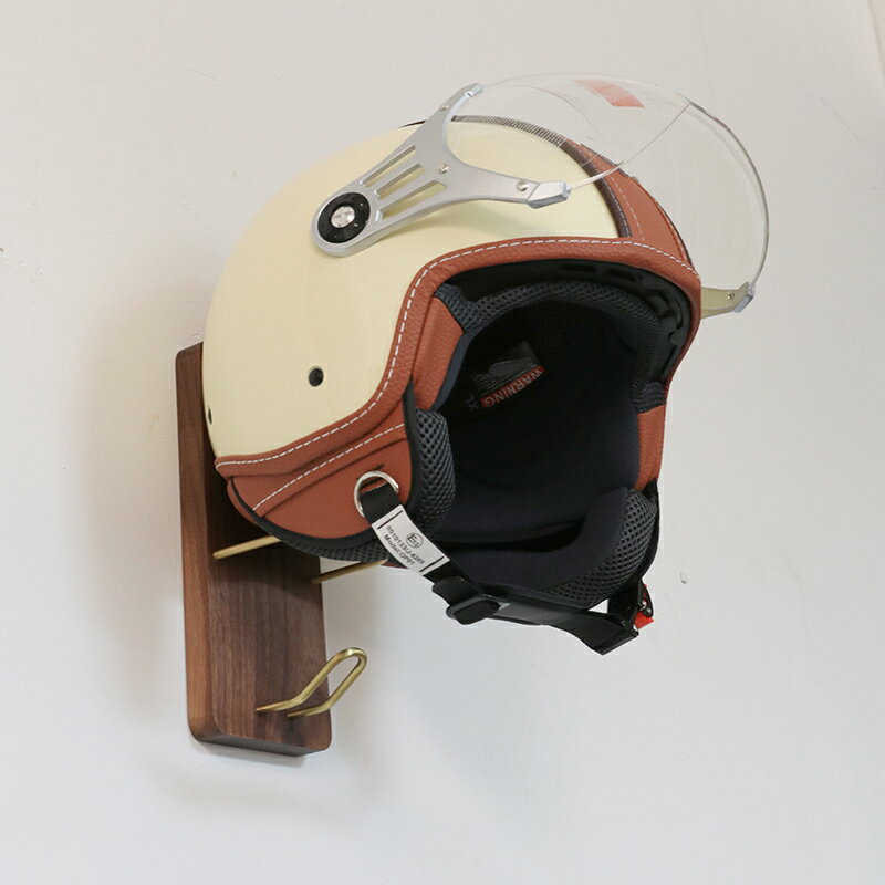 胡桃木頭盔收納架摩托車帽子頭盔多功能展示支架機車裝備放置架頭