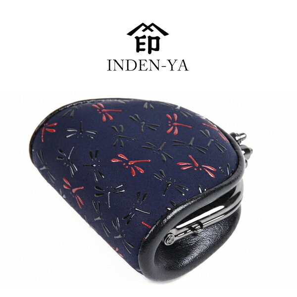 日本製 印傳屋 INDEN-YA 牛皮 蜻蜓 零錢包 (蜻蜓)