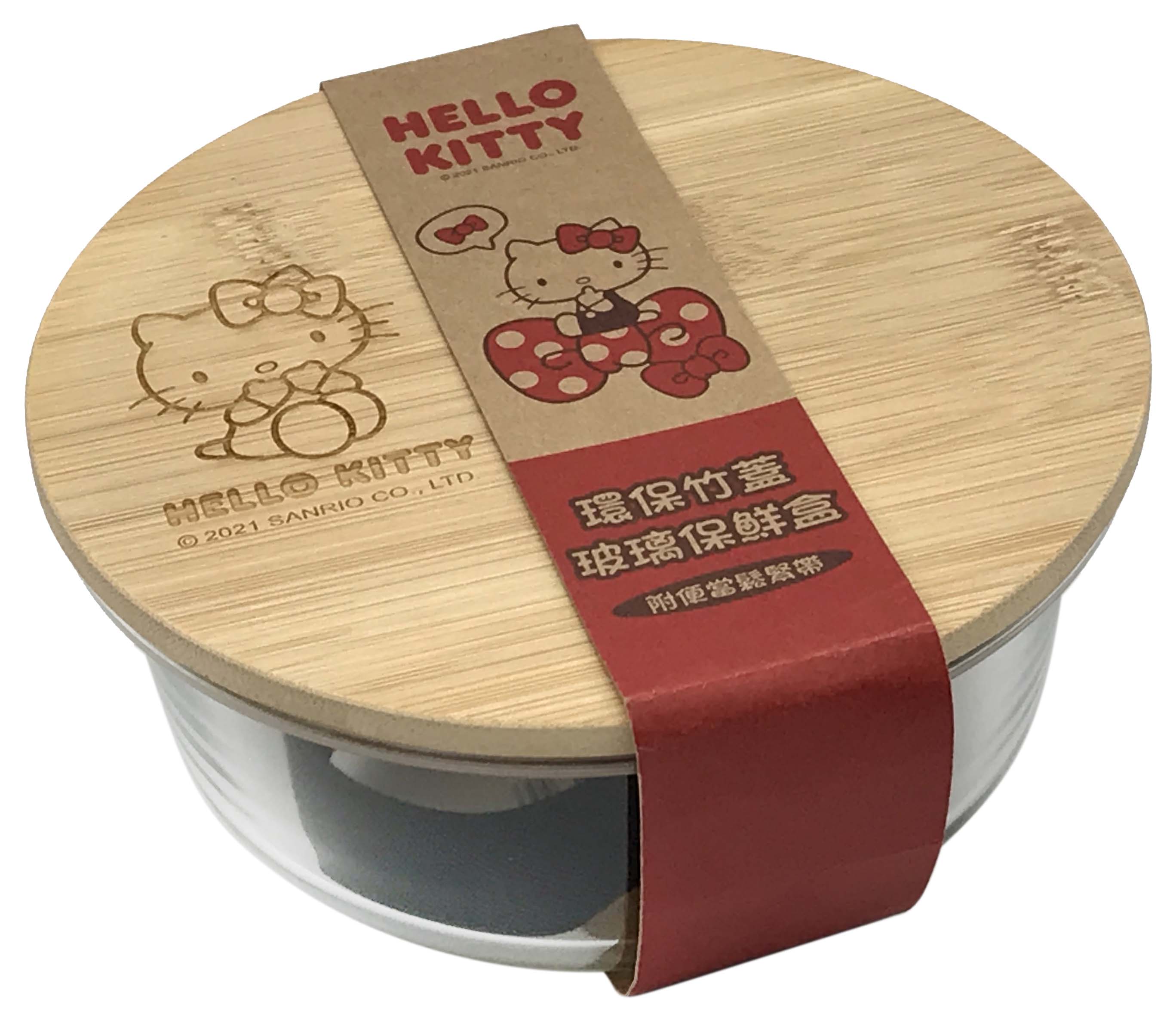 Hello Kitty環保竹蓋玻璃保鮮盒650ml