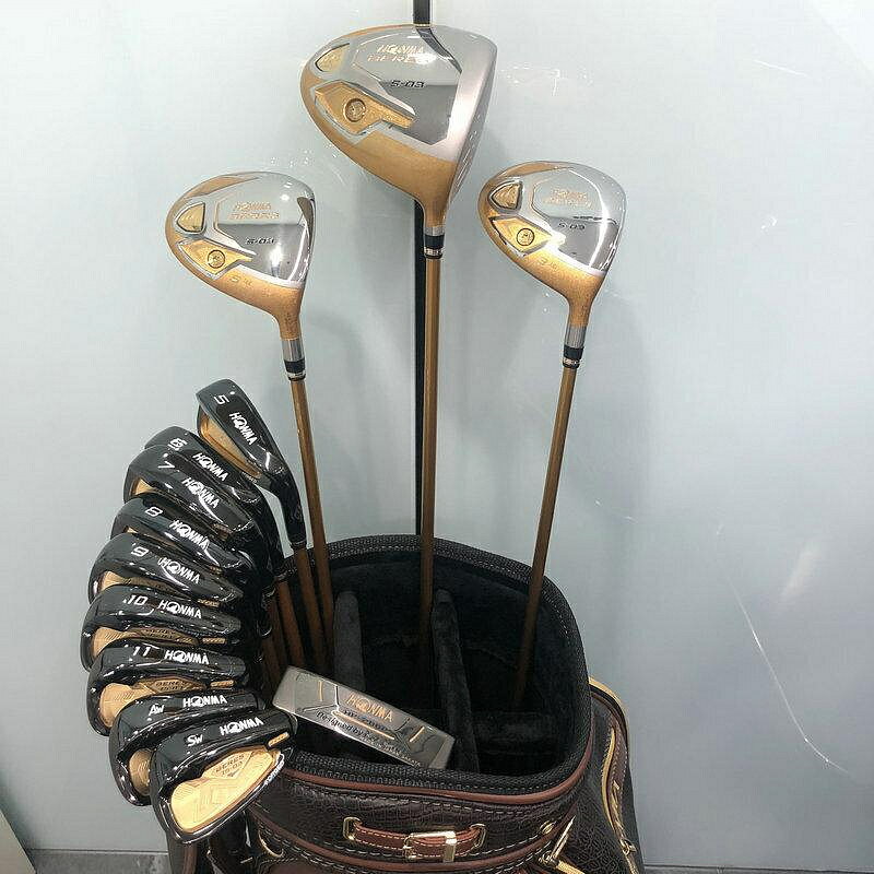 二手高爾夫球桿紅馬S-03四星套桿黑金鐵桿組honma全套男士golf桿