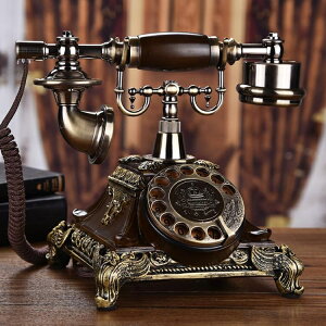 歐式復古電話機座機家用仿古電話機時尚創意老式轉盤電話無線插卡 【9折特惠】