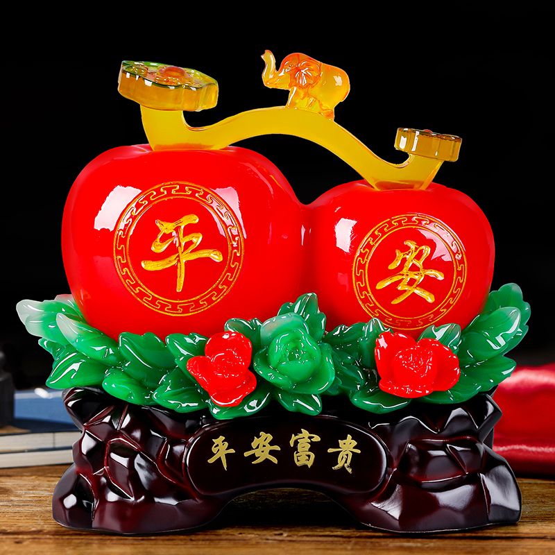 招財貓擺件 蘋果擺件客廳招財創意裝飾工藝品酒柜隔斷家居擺設喬遷吉祥物禮品交換禮物