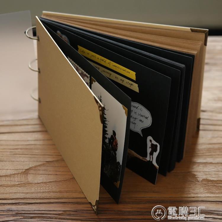 相簿 牛皮紙相冊本diy手工製作紀念冊禮物創意情侶大拍立得黏貼式影集交換禮物