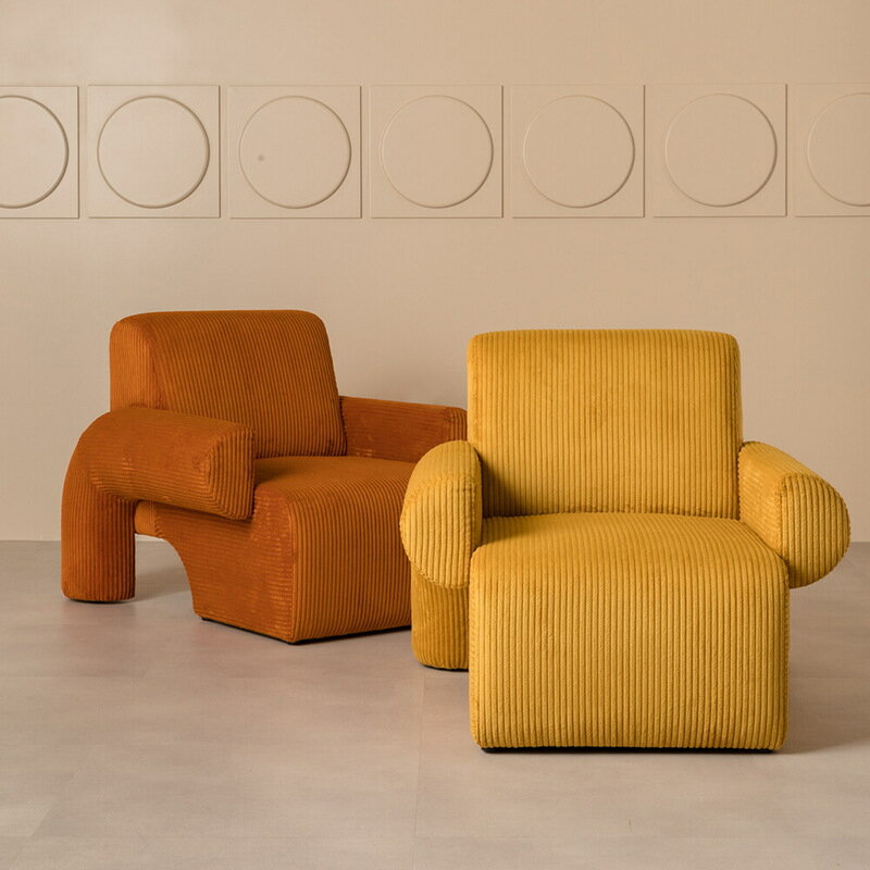 沙發 懶人沙發 北歐創意個性客廳中古單人沙發椅小戶型簡約現代休閑燈芯絨懶人椅