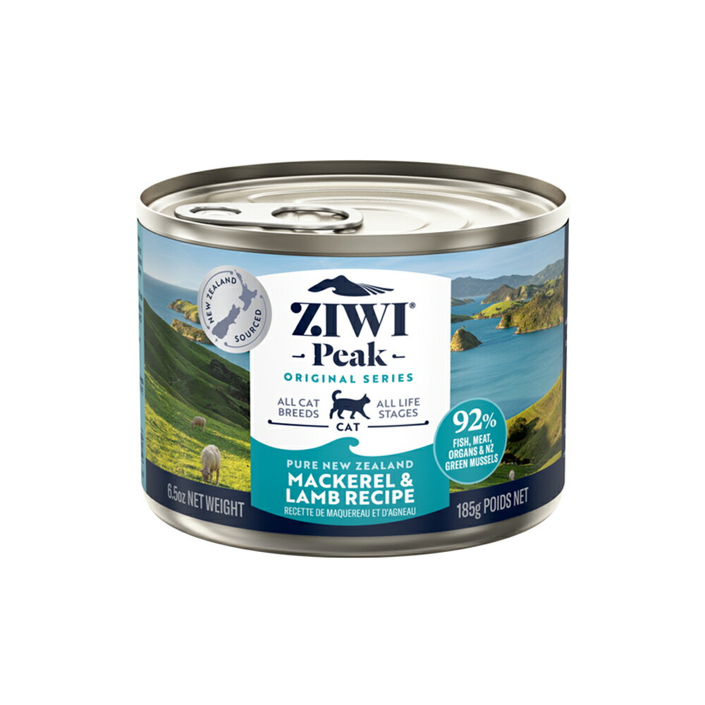 【SofyDOG】ZIWI巔峰 92%鮮肉無穀貓主食罐 鯖魚羊肉-185G-12件  貓罐 肉泥 無膠 1