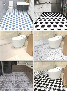 【可開發票】地板貼自粘衛生間浴室地貼廁所廚房瓷磚貼紙裝飾防水防滑加厚耐磨