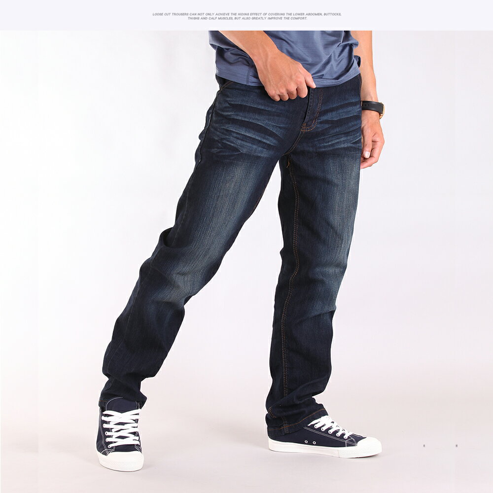 CS衣舖 寬鬆個性中直筒 牛仔長褲 8