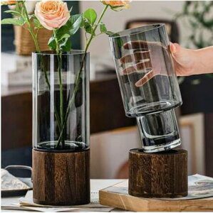 輕奢花瓶擺件簡約創意原色玻璃水養鮮花玫瑰百合客廳餐桌插花裝飾【尾牙特惠】