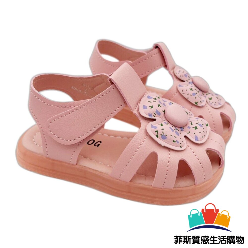 可愛碎花電燈涼鞋 - 小童鞋 巴布豆 嬰幼鞋 女童鞋 寶寶鞋 小童 燈鞋 童鞋 女小童 電燈鞋 電燈涼鞋 涼鞋 BOBDOG巴布豆 巴布豆童鞋 卡通童鞋 BOBDOG 嬰幼童鞋