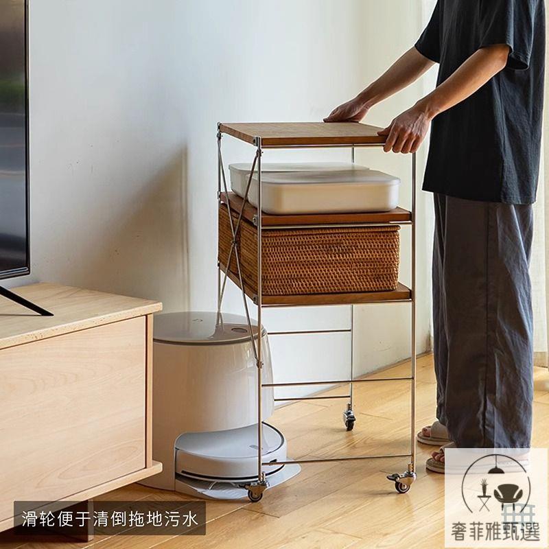 免運 附發票 日式置物架客廳收納架落地多功能儲物家用展示書架掃地機器人置物 PDD-97快速出貨