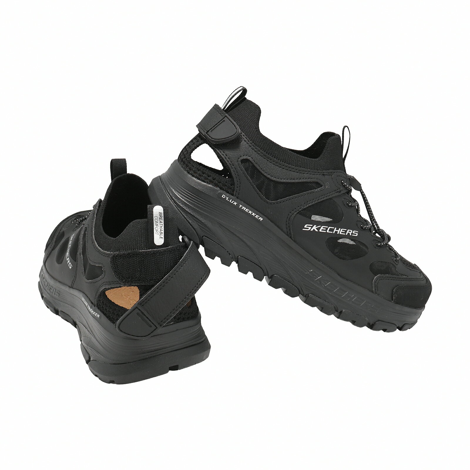 Skechers 越野涼鞋 D Lux Trekker 男鞋 黑 抽繩 記憶鞋墊 抓地 戶外 健行 237639BBK 5