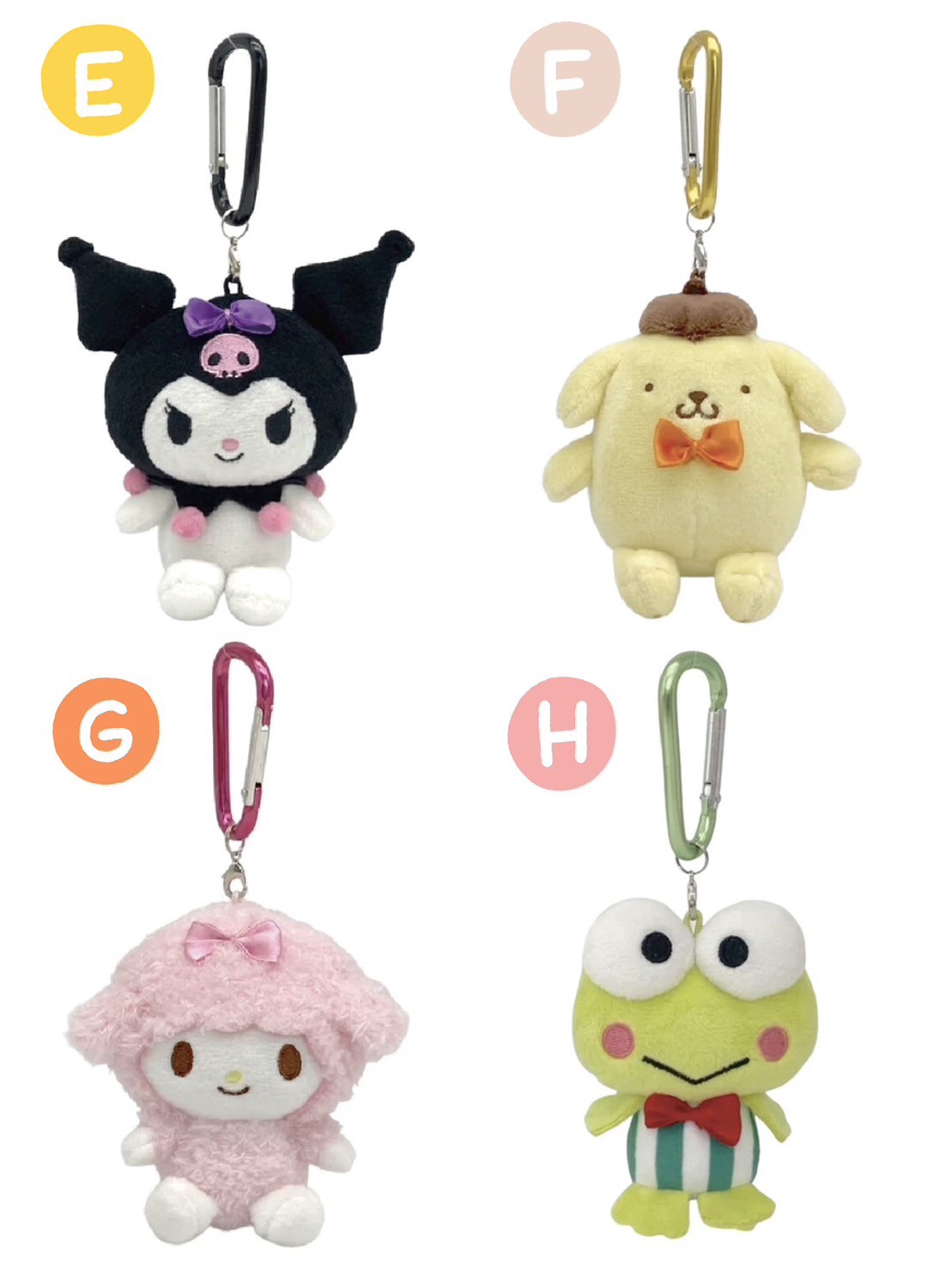 (附發票)日本正版三麗鷗 毛絨吉祥物登山扣系列