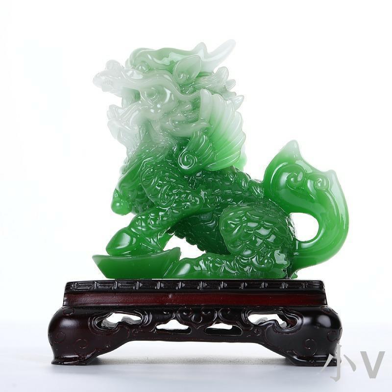 小V優購 麒麟鎮宅擺臺家居裝飾品客廳辦公室前臺擺件樹脂工藝品店鋪開業禮