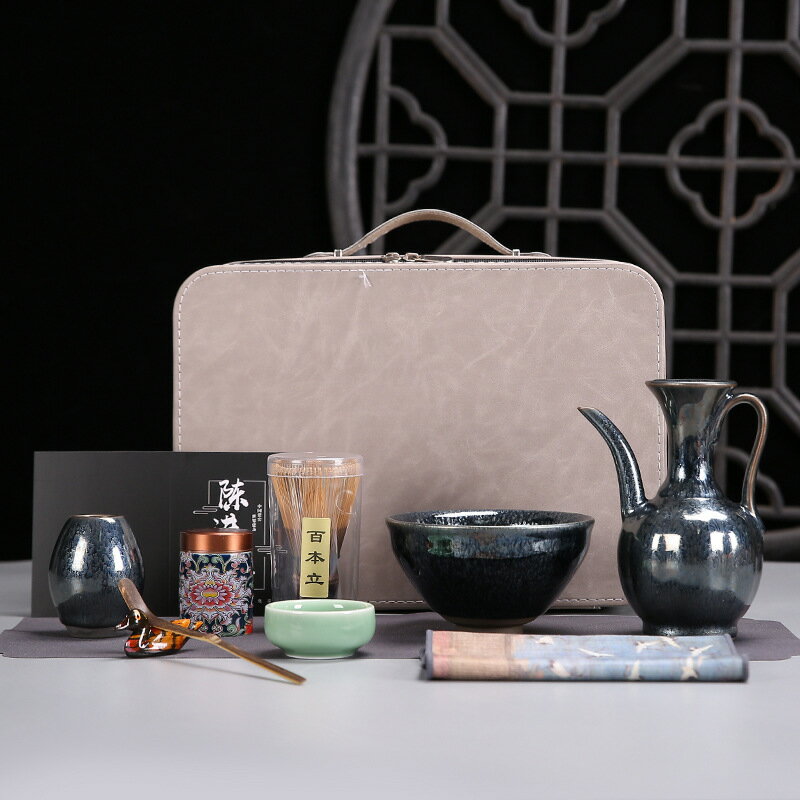 免運 茶具系列 日式建盞茶筅套裝抹茶工具刷子竹子宋代點茶茶具組茶藝茶道茶具碗