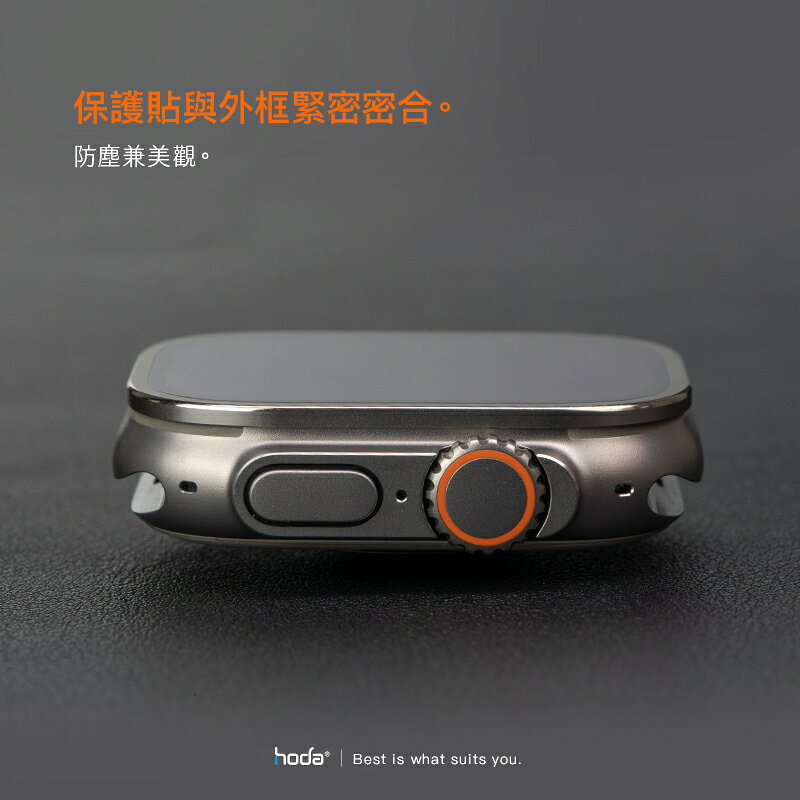 HODA 防眩光 AR 抗反射 玻璃貼 + 鈦合金 保護框 外框 Apple Watch Ultra 49 49mm 4