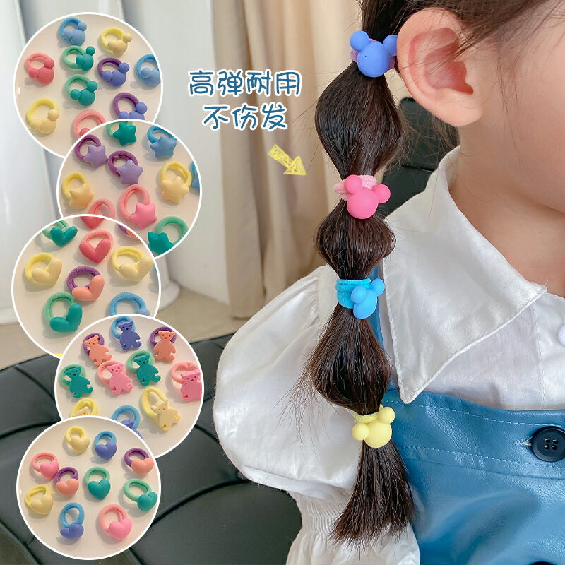 彩色毛巾圈拇指發圈女童寶寶不傷發頭繩高彈力網紅兒童扎頭發皮筋