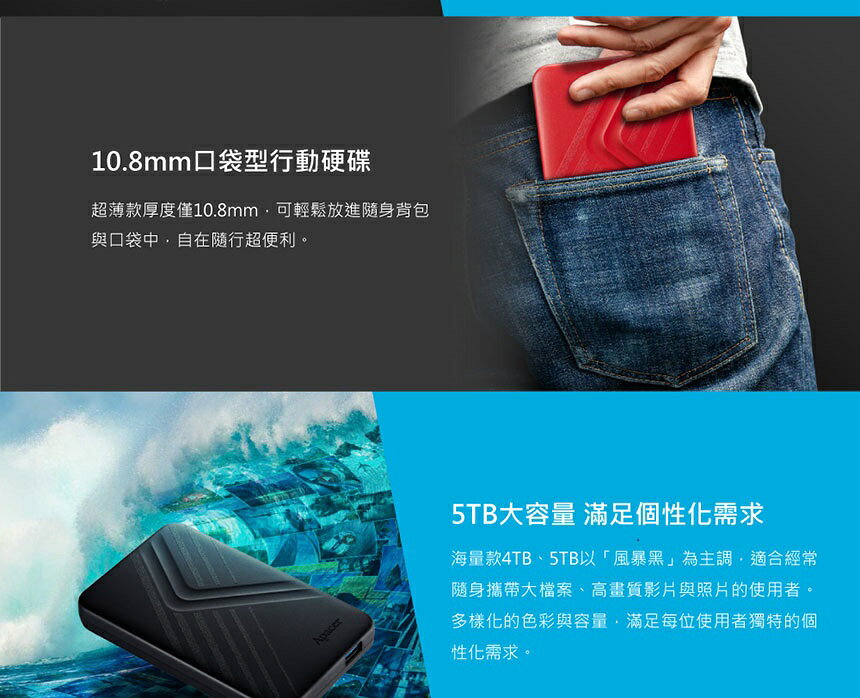 Apacer AC236 USB3.2 Gen 1 行動硬碟1TB 黑色 | 賣電腦直營店 | 樂天市場Rakuten