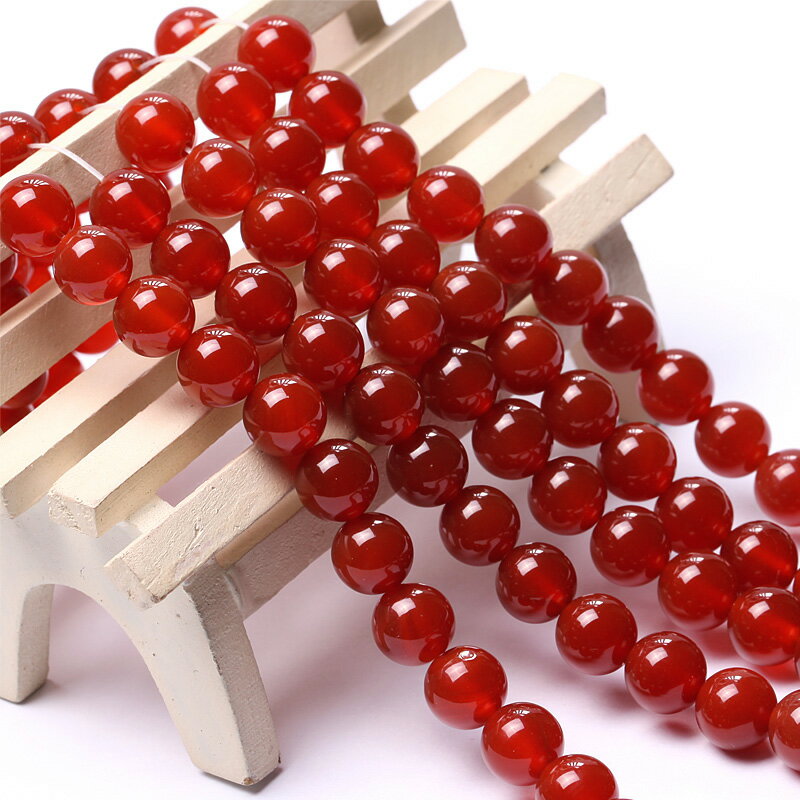 千琪水晶DIY飾品配件紅瑪瑙散珠子半成品手工手鏈手串隔珠材料