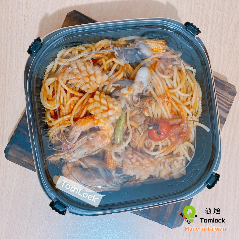 RELOCKS TL-9201 二格正方形餐盒 正方形餐盒 黑色塑膠餐盒 可微波餐盒 外帶餐盒 一次性餐盒 免洗餐具  環保餐盒 TL 9201 4