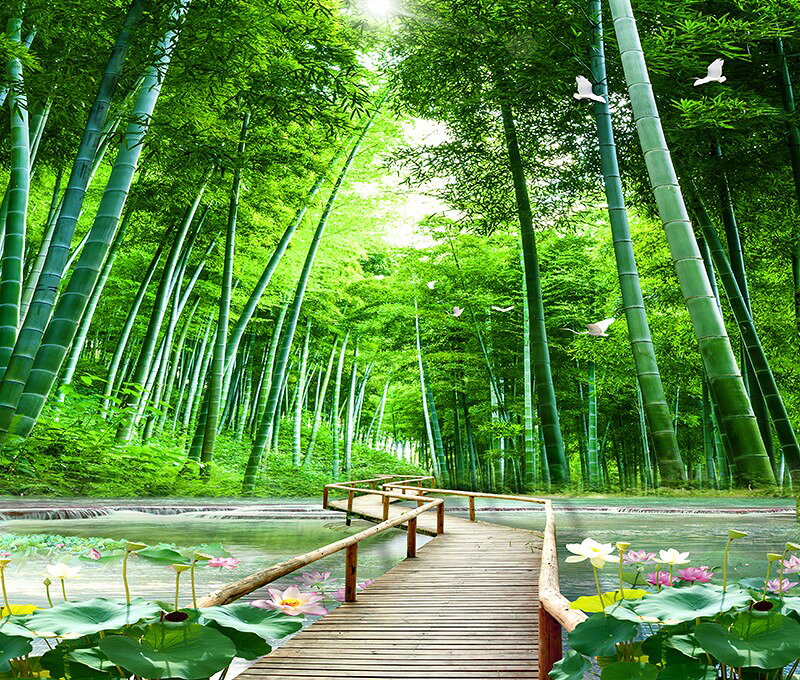 直播背景墻布3d立體山水大草原室外風景網紅ins壁畫掛布房間掛毯