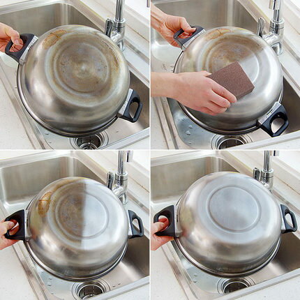 刷鍋金剛砂海綿擦洗碗金剛沙魔術海綿金剛擦耐磨神器 金剛擦加厚