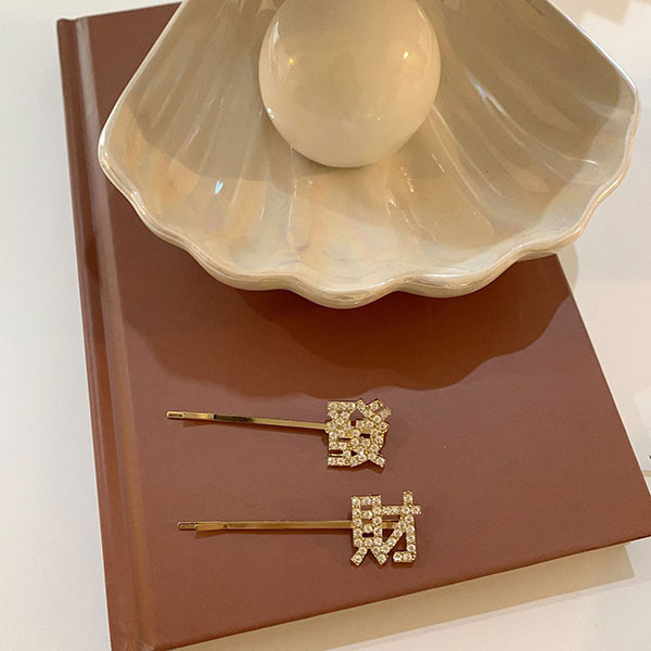 ANNAS 發財髮夾水鑽閃亮 過年新年喜氣應景中國風金屬 6