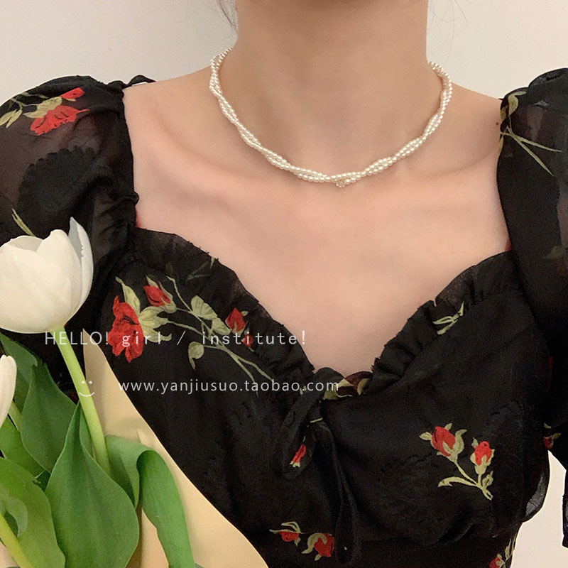 珍珠項鏈女鎖骨鏈夏2021年輕奢小眾設計感簡約氣質choker頸鏈 0