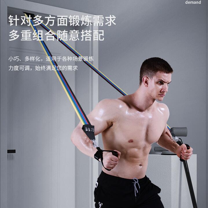 拉力繩彈力繩彈力帶家用健身拉力器 材男士阻力帶力量訓練肩練胸肌
