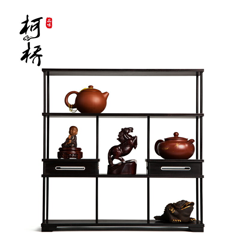 紅木紫光檀小型博古架古玩茶壺架子中式多寶閣實木展示架擺件托架
