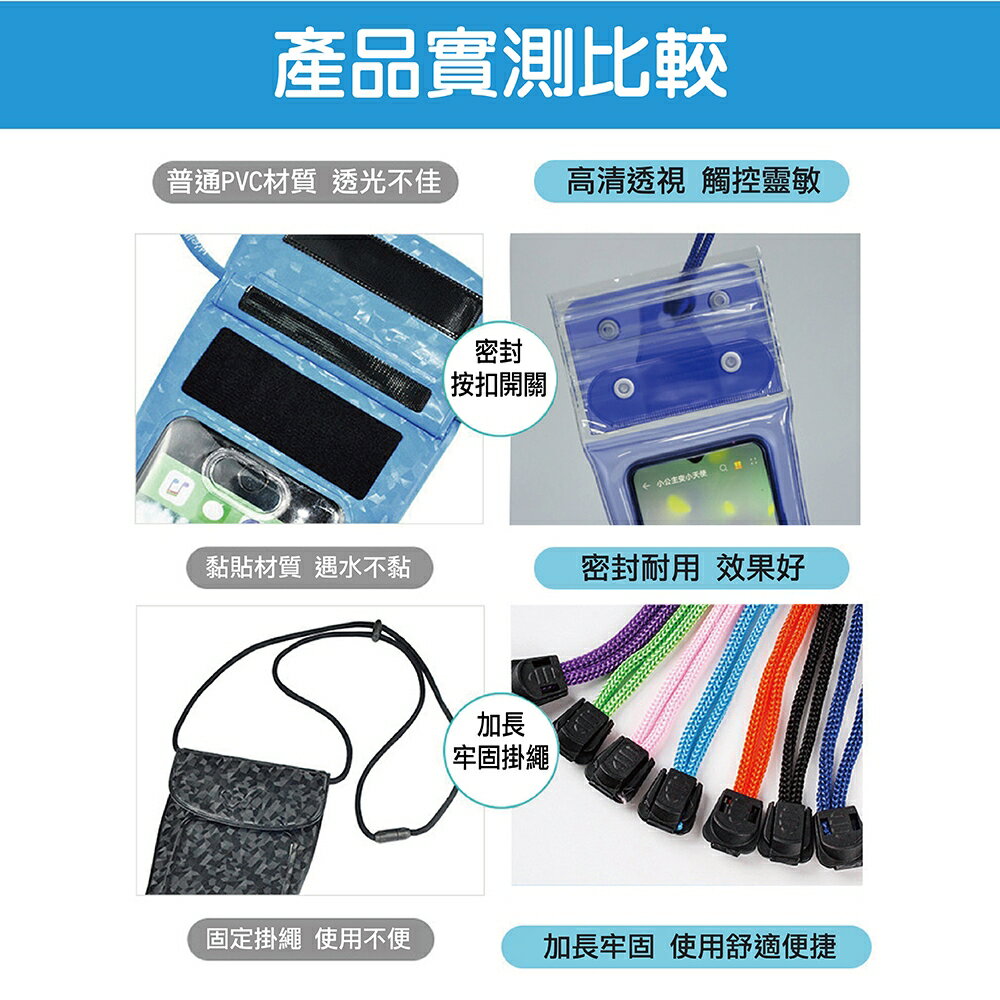 防水手機袋 手機防水袋 夾鏈袋 收納袋 手機防水 游泳手機袋 防水袋  加厚款  多重保護 氣囊型袋 多色款選擇【花屋】 6