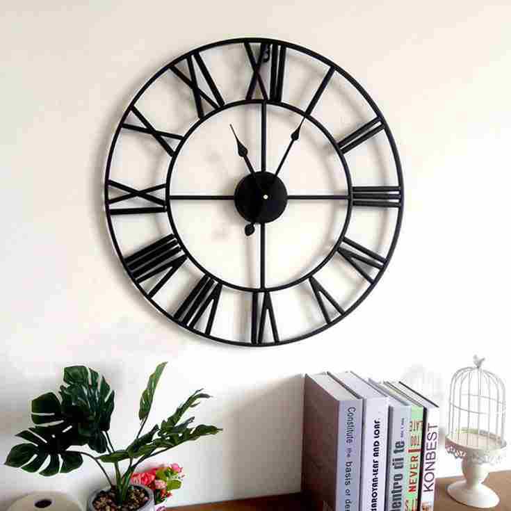 歐式創業鐵藝鐘表復古鐘表客廳壁掛羅馬時鐘鐘表